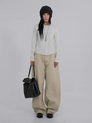 Lark Color Stitch Wide Curved Pants