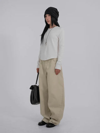 Lark Color Stitch Wide Curved Pants