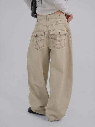 Lark Color Stitch Wide Curved Pants
