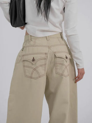 Lark Color Stitch Wide Curved Pants