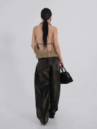 Nao Holiday Fur Halter Bustier