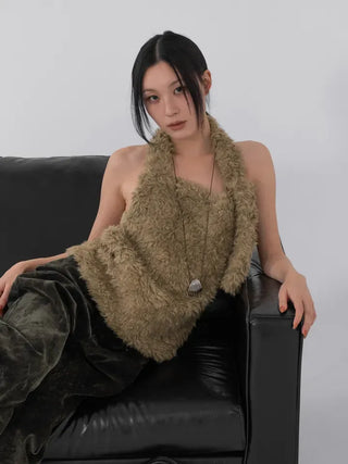 Nao Holiday Fur Halter Bustier