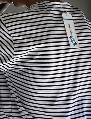 CoolEver Boat Neck Striped Tee (High Q)