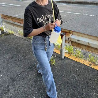 slim boot-cut long jeans