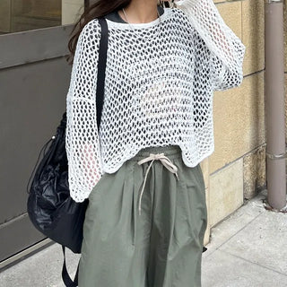 Perforated Cropped Knit