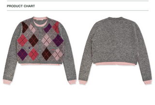 [Moromoro2] Gray Pink Diamond Cardigan