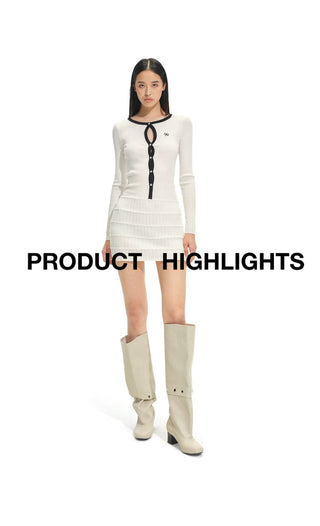 [NOTAWEAR] Ribbed Knit Slim Fit Mini Dress