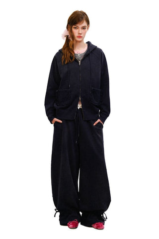 [Moromoro2] Combed Cotton Lace Hoodie &  Sweatpants