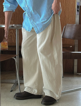 1 + 1 Washed Side-Pleated Wide Pants (4 colors, 2 sizes)