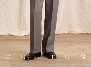 [CULTUM] Double Pleat Straight Leg Trousers