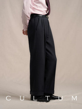 [CULTUM] 1930s Wool Twill Double Pleat Trousers