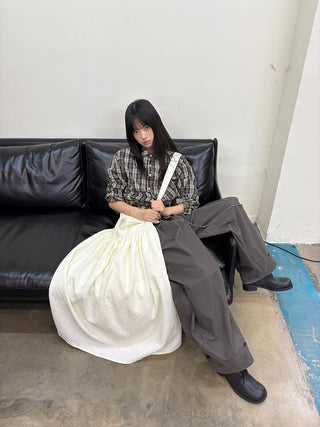 [NeverSeez] Jacquard Voluminous Skirt