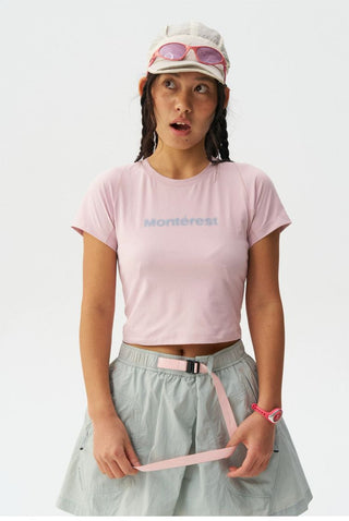 [Monterest] Quick-Dry Slim Fit Logo Crop Top