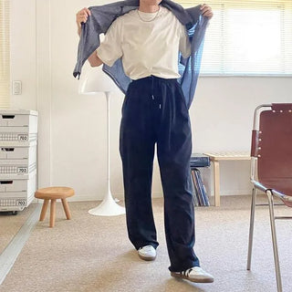 Two-pleat banding slacks