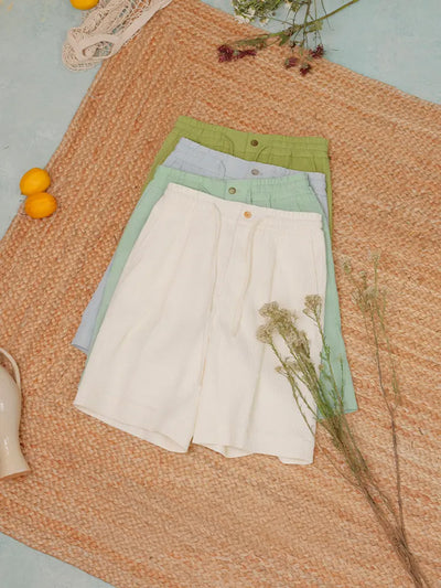 [CULTUM] Wave Texture Drawstring Shorts