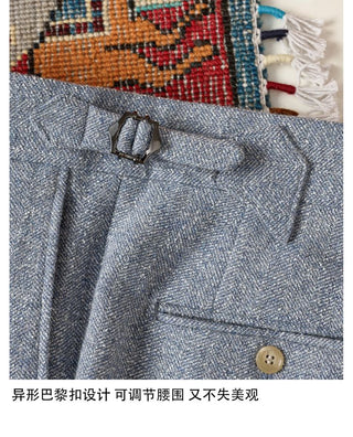 [CULTUM] Neapolitan Double Pleat Wool Blend Trousers