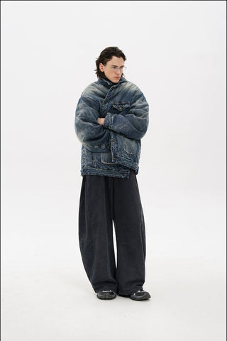 [MASONPRINCE] Double-layer Loose Sweatshirt Set