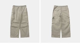 [Monterest] Grid Cotton Drawstring Paratrooper Pants