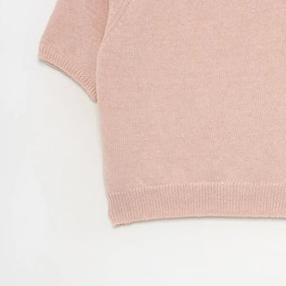 U-neck short-sleeved knit