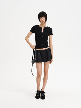 [MASONPRINCE] Deconstructed Cotton Mini Skirt