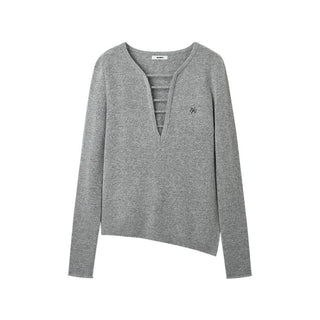 [NOTAWEAR] Alpaca Wool Blend Deep V-Neck  Sweater