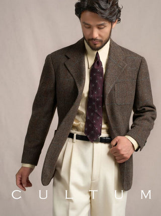[CULTUM] 1930s Wool Herringbone Check Blazer