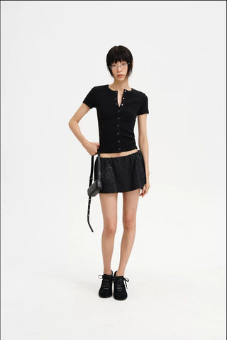 [MASONPRINCE] Deconstructed Cotton Mini Skirt