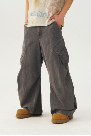 [Monterest] Washed Cotton Pleated Wide Leg Pants
