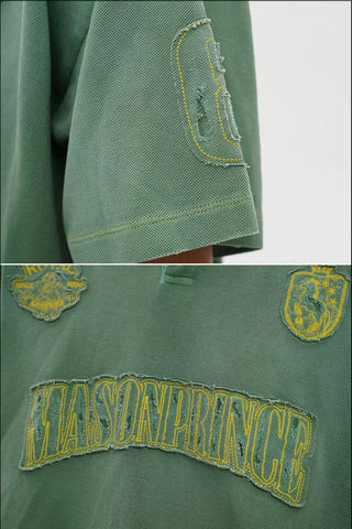 [MASONPRINCE] Equestrian Patch Distressed Polo Shirt