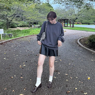 Faux leather shorts