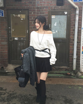 (Pleated skirt with built-in inner shorts)