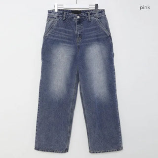 Wide Wash Carpenter Denim Pants