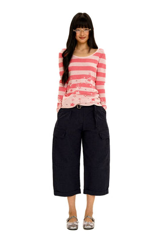 [Moromoro2] Star Striped Rhinestone Knit  Top