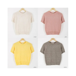 cream half sleeve knit