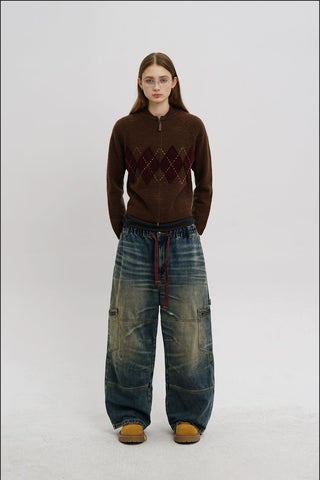 [MASONPRINCE] Vintage Wash Workwear Wide Leg Pants