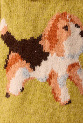 [Monterest] Relaxed Fit Dog Pattern Knit Sweater