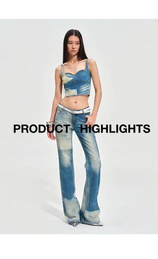 [NOTAWEAR] Equestrian Color Block Straight  Jeans