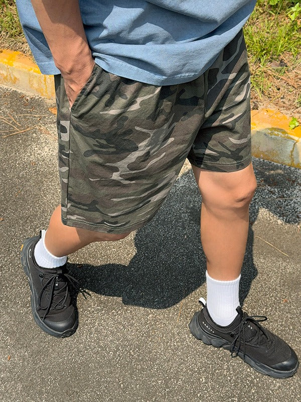 Position Camo Elastic Waist Shorts