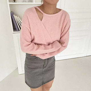 H-line denim mini skirt