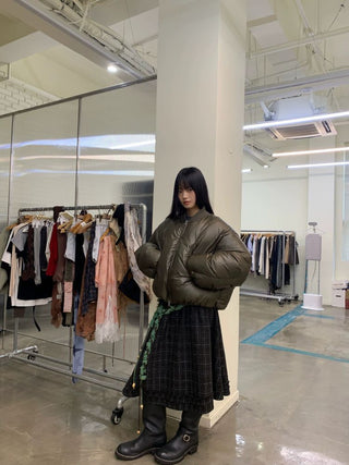 [NEVERSEEZ] Cropped Puffer Down Jacket