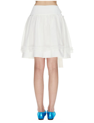 [NECY] Mimora Bow Tie Lace Midi Skirt