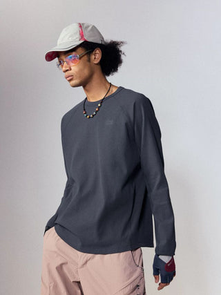 [Monterest] Waffle Knit Drop Shoulder Long Sleeve Tee
