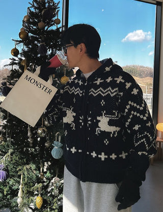 Rudolph Knit Zip-up Hoodie (2 colors)