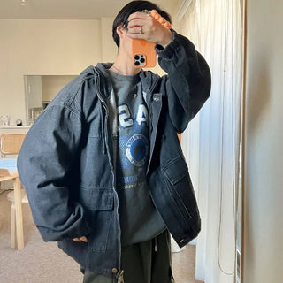 Hooded denim jacket