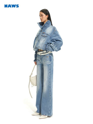 [NOTAWEAR] Washed Denim Cropped Jacket