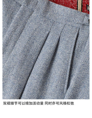 [CULTUM] Neapolitan Double Pleat Wool Blend Trousers