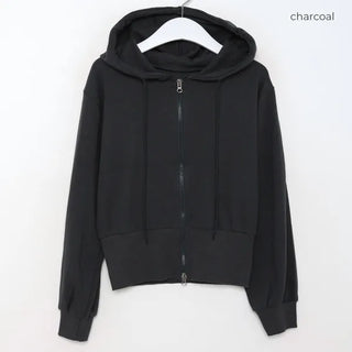 Cropped hoodie zip-up