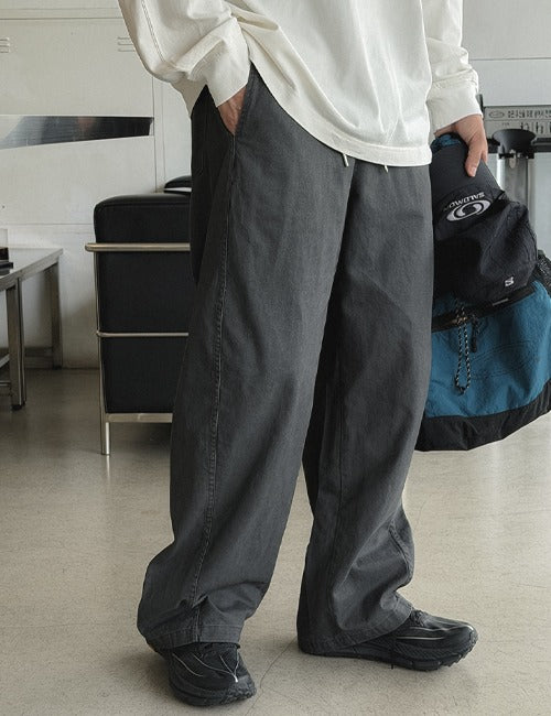 Autumn Washed Cotton Curved Pants (5 colors, M~XL)