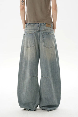 [MASONPRINCE] Washed Slub Denim Wide Leg Pants