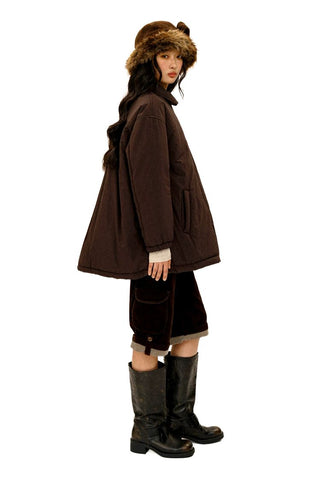 [Moromoro2] Doll Collar A-Line Padded  Jacket